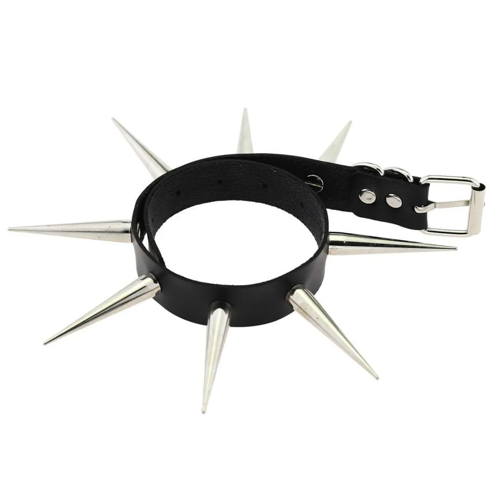 Big Long Spiked Choker Collar