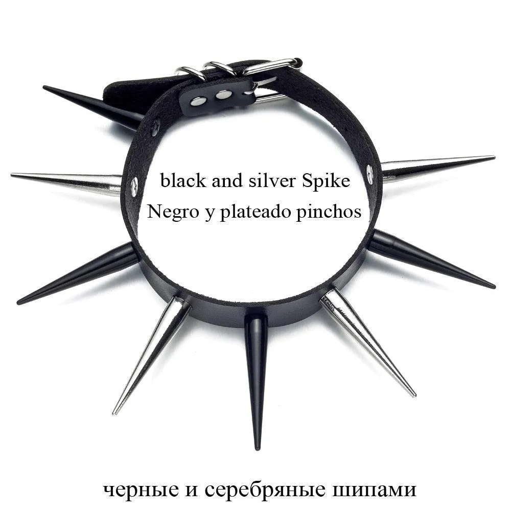 Big Long Spiked Choker Collar