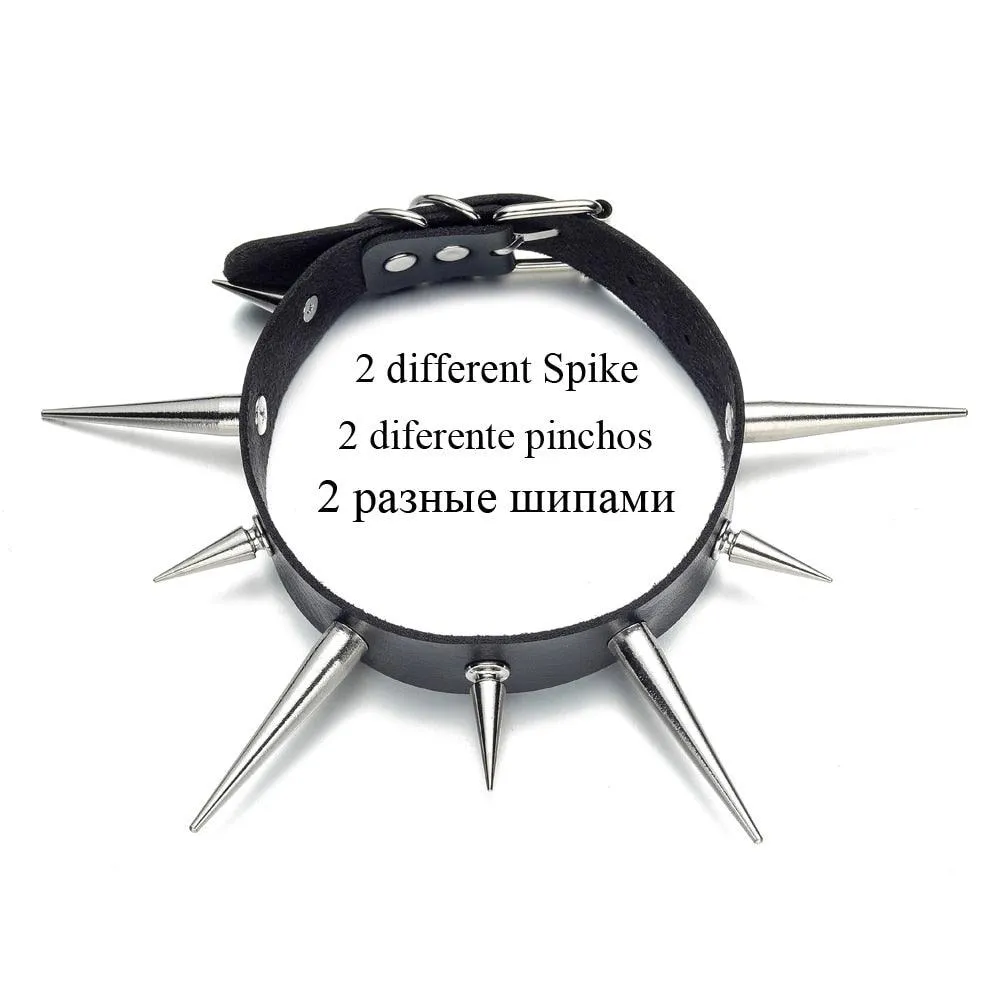 Big Long Spiked Choker Collar