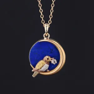 Bird Pendant | Bird on Crescent Pendant