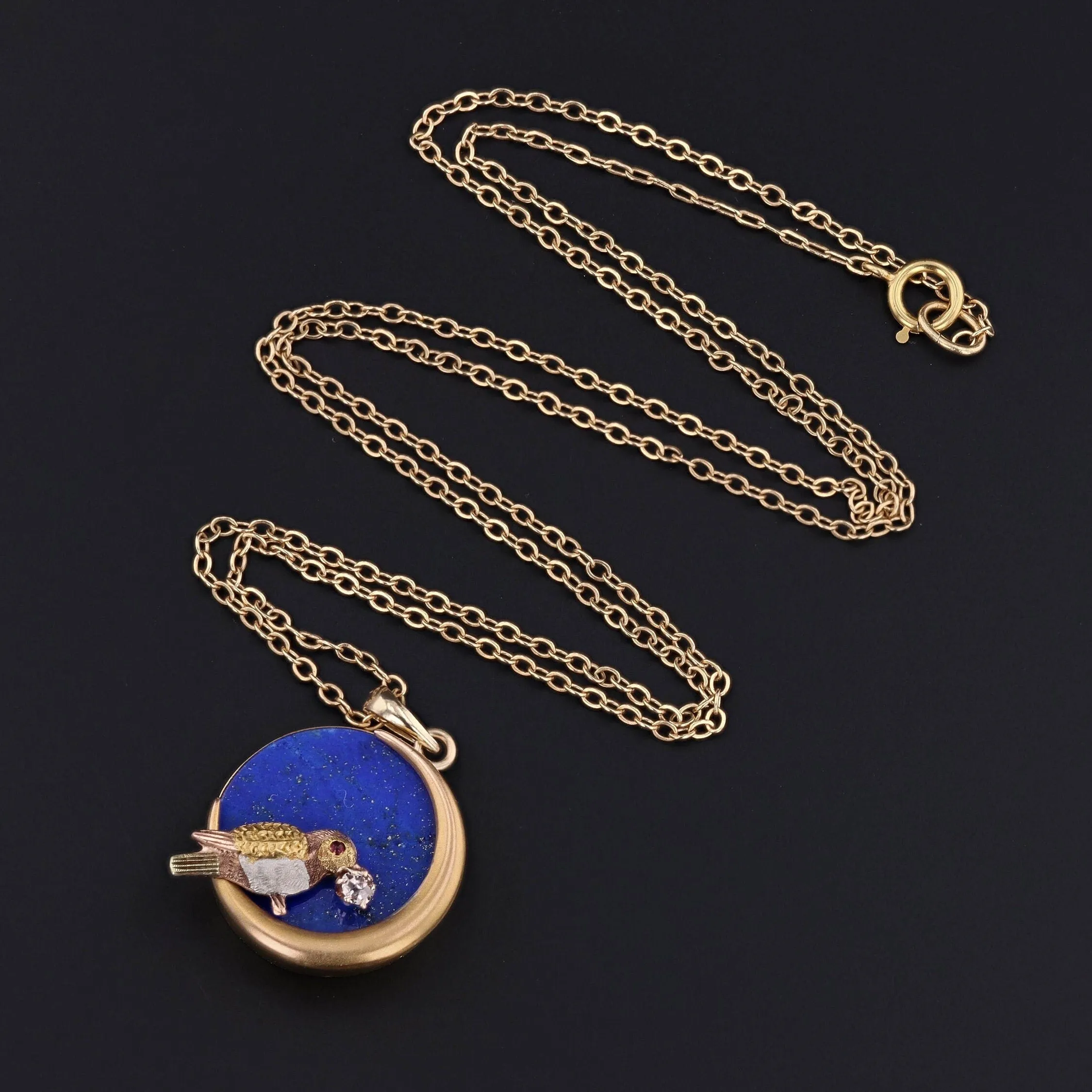 Bird Pendant | Bird on Crescent Pendant