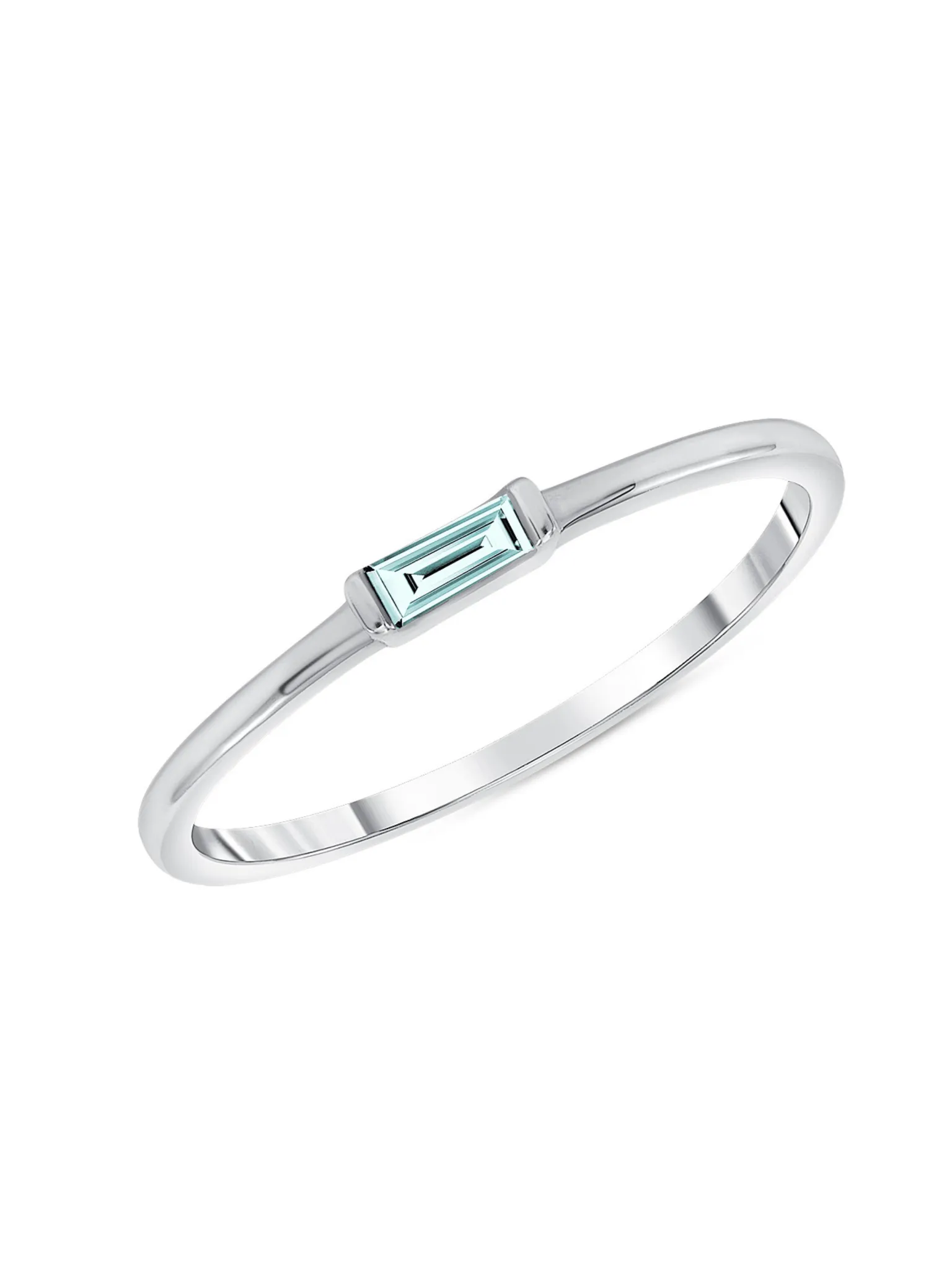 Bitsy Birthstone Ring - March Aquamarine 14K
