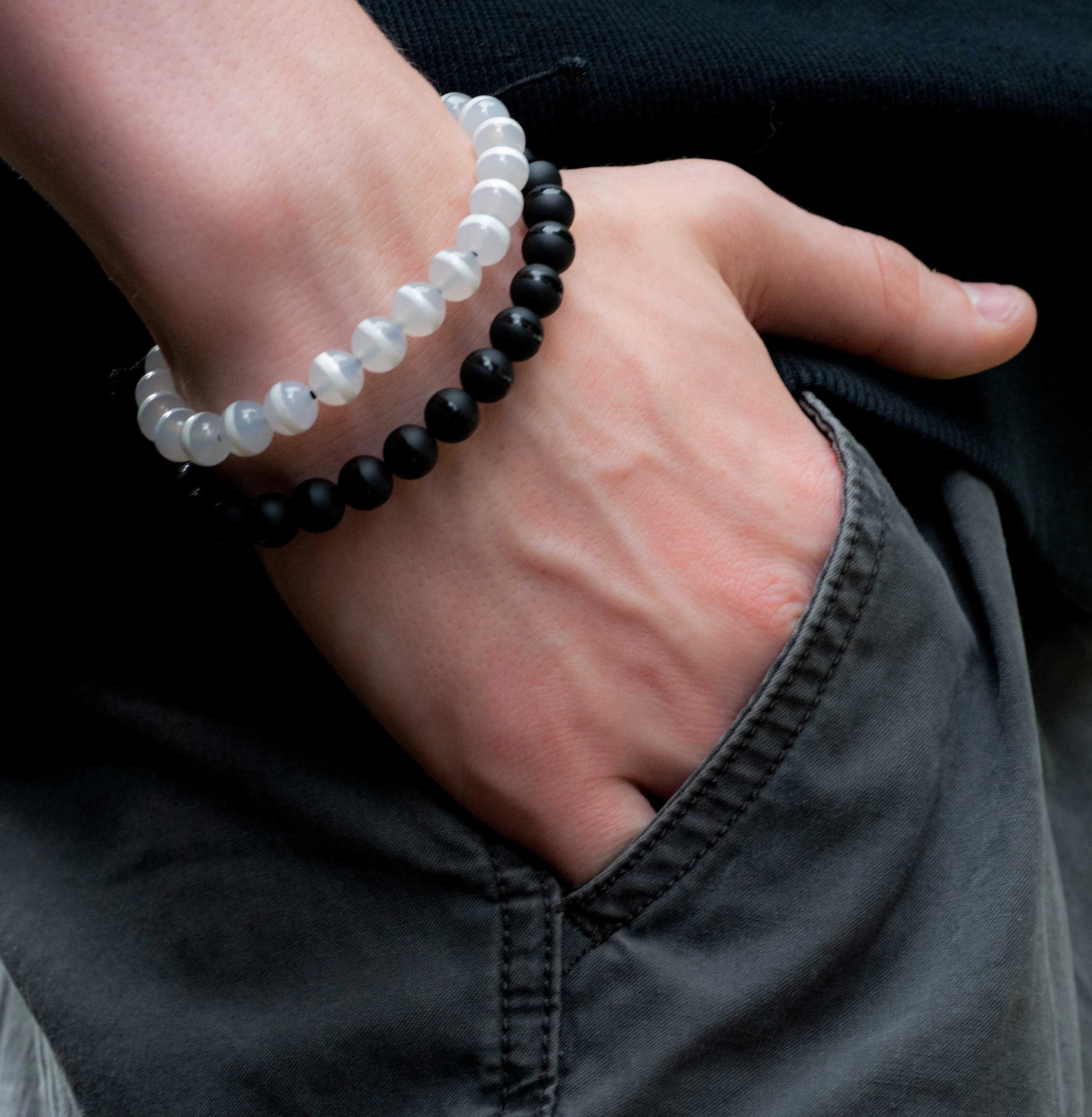 Black Adjustable Slide Bracelet