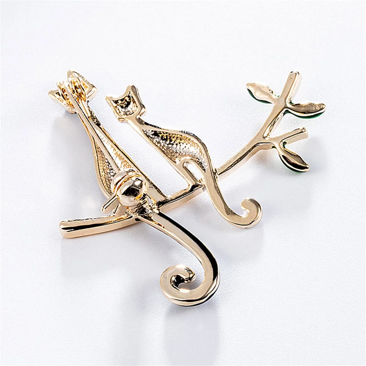 Black & White Kitty Branch Brooch