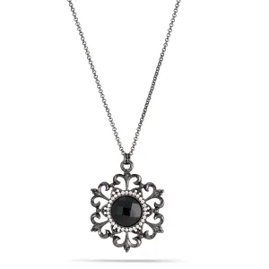 BLACK AND WHITE CRYSTAL  NECKLACES #255BK1301 (1E2/7B3)