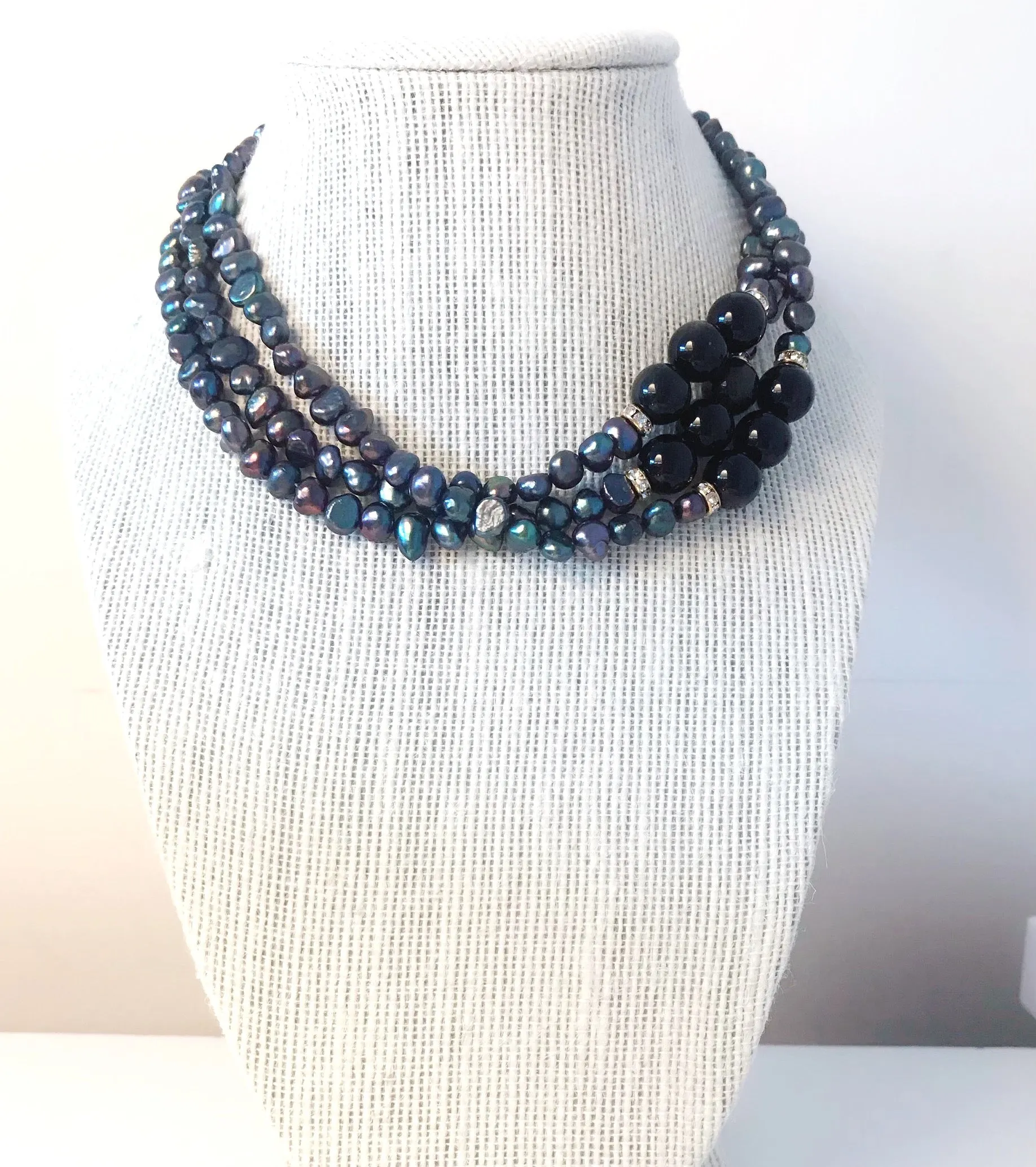 Black Baroque Pearls Choker