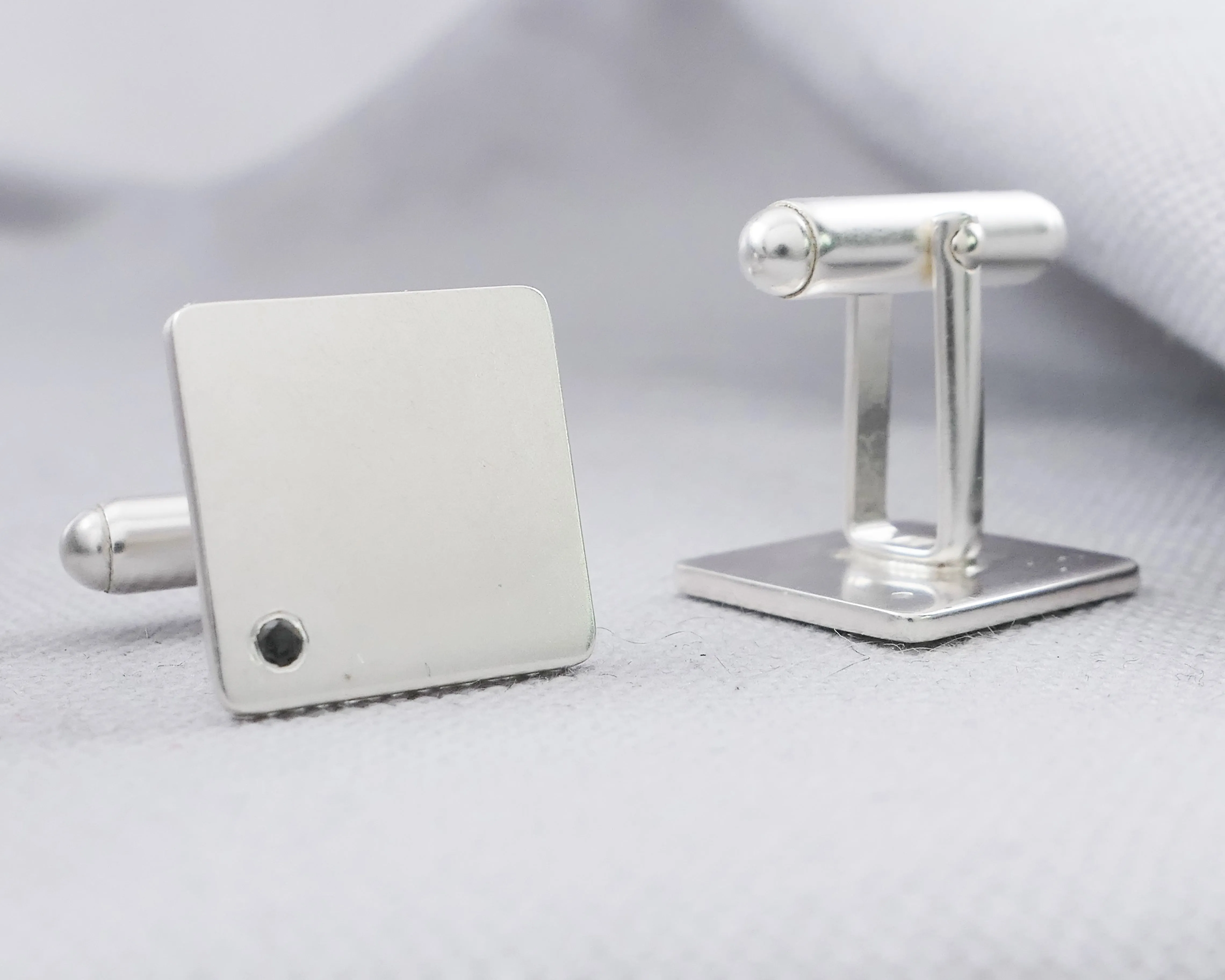 Black Diamond Silver Cufflinks