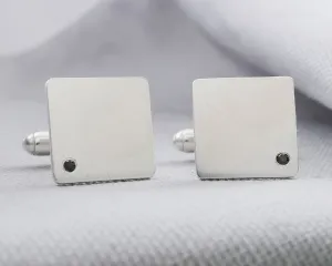 Black Diamond Silver Cufflinks