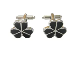 Black Shamrock Clover Cufflinks