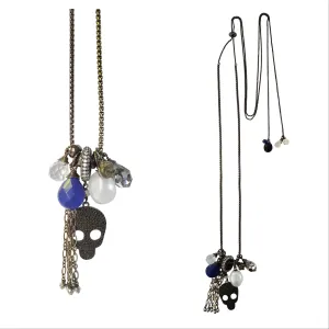 Black Skull Charm Necklace