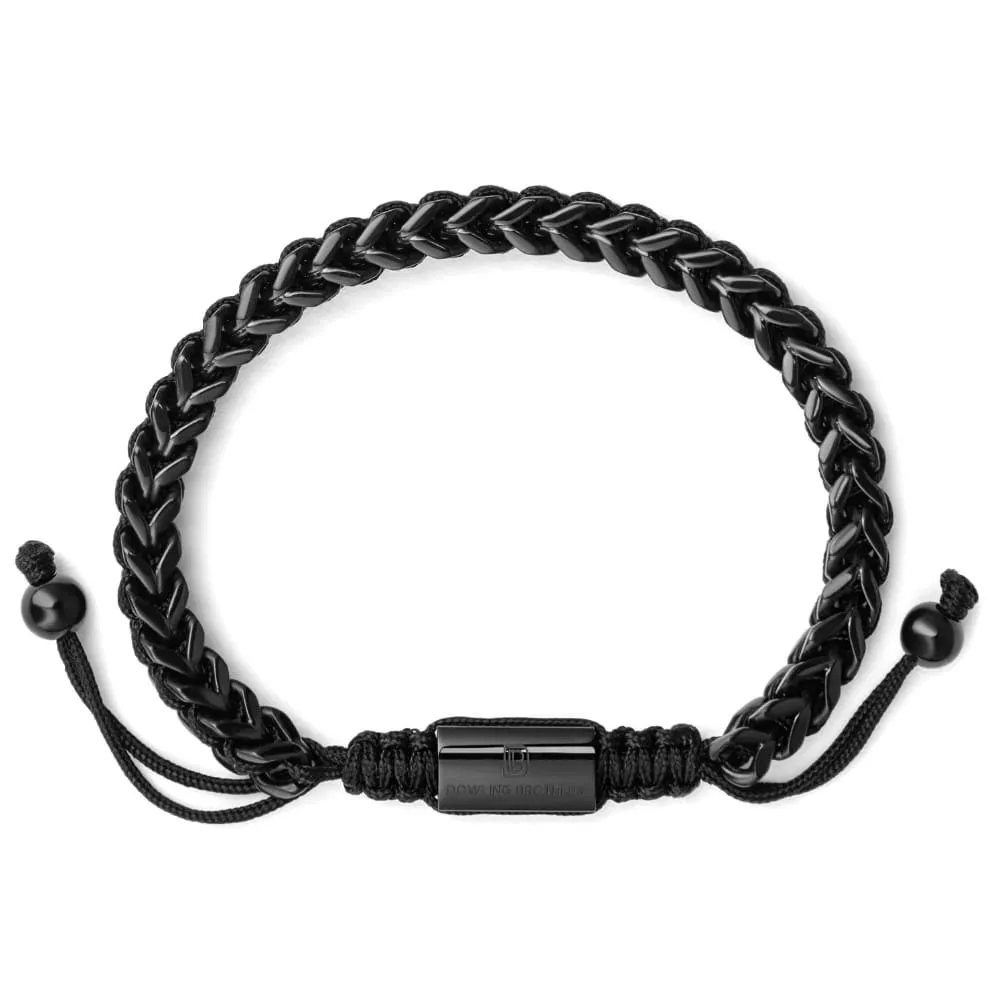 Black Woven Chain Bracelet in Black