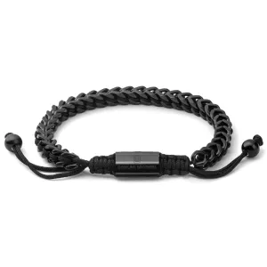 Black Woven Chain Bracelet in Black