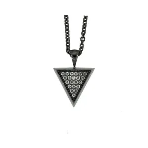 Blackened 18k White Gold Diamond Pendant Large Tres Puntos