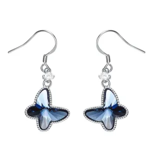 Blue Butterfly Dangle Earrings