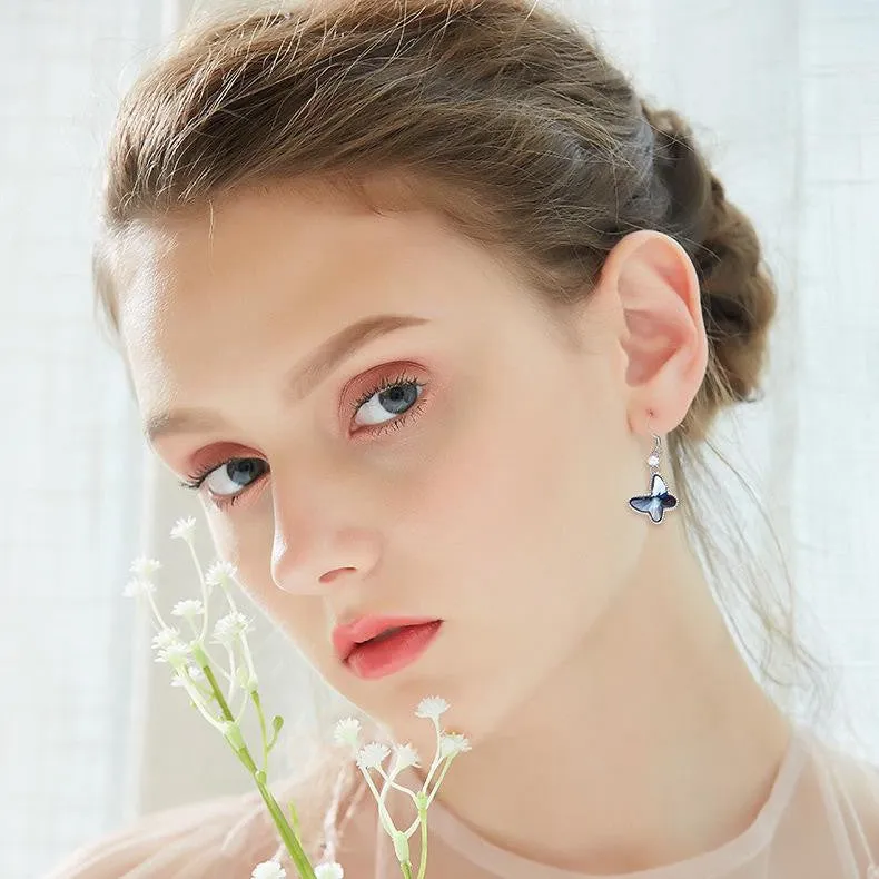 Blue Butterfly Dangle Earrings