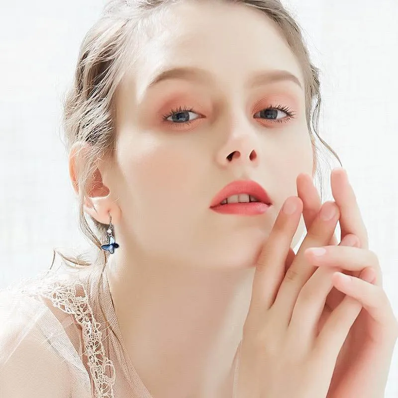 Blue Butterfly Dangle Earrings