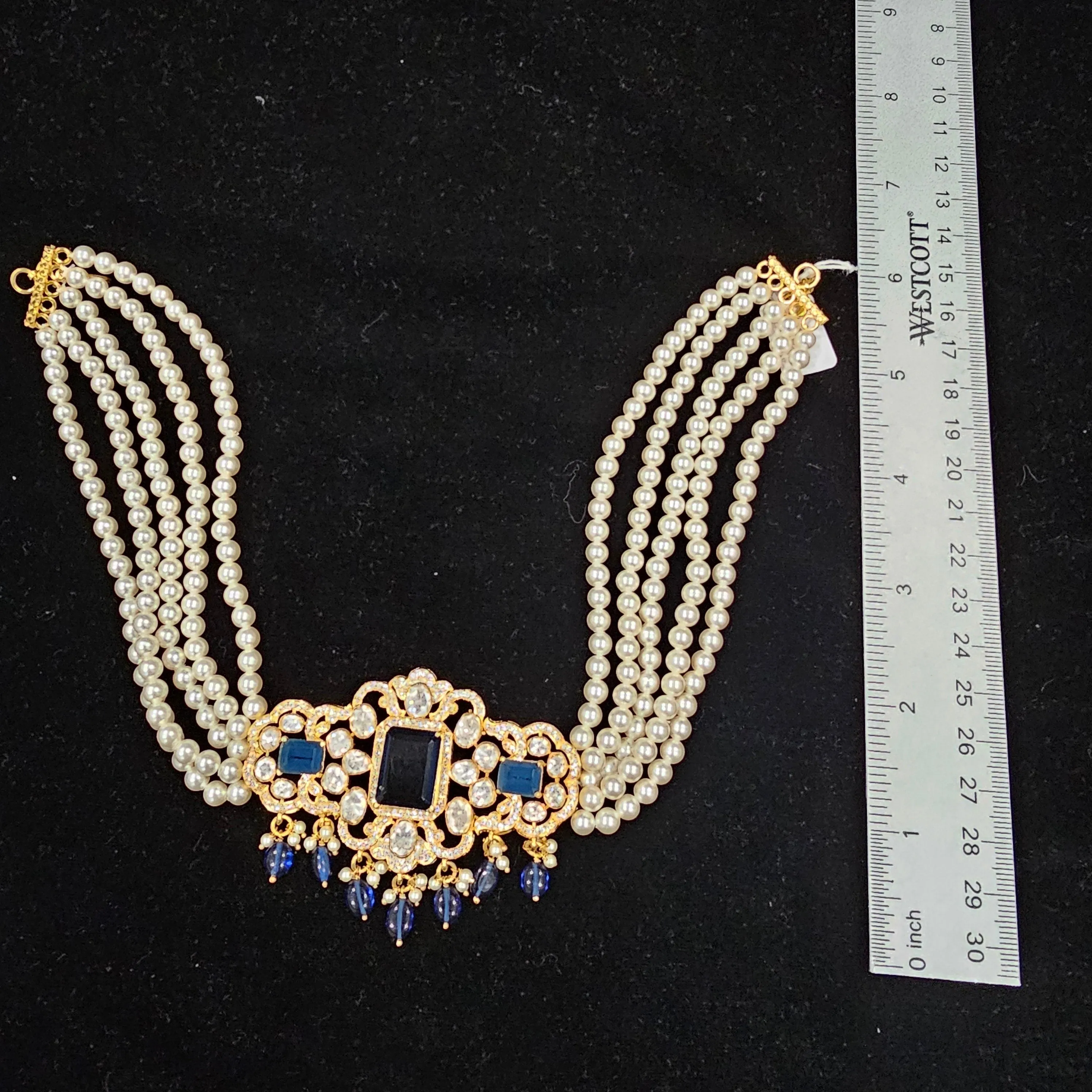 Blue Moissanite choker set