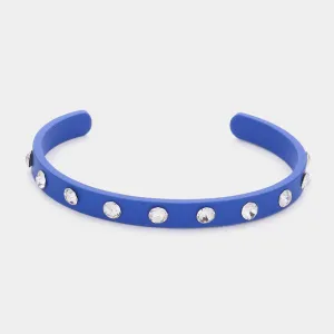Blue Studded Fun Fashion Cuff Bracelet | Outfit of Choice Jewelry |  590813