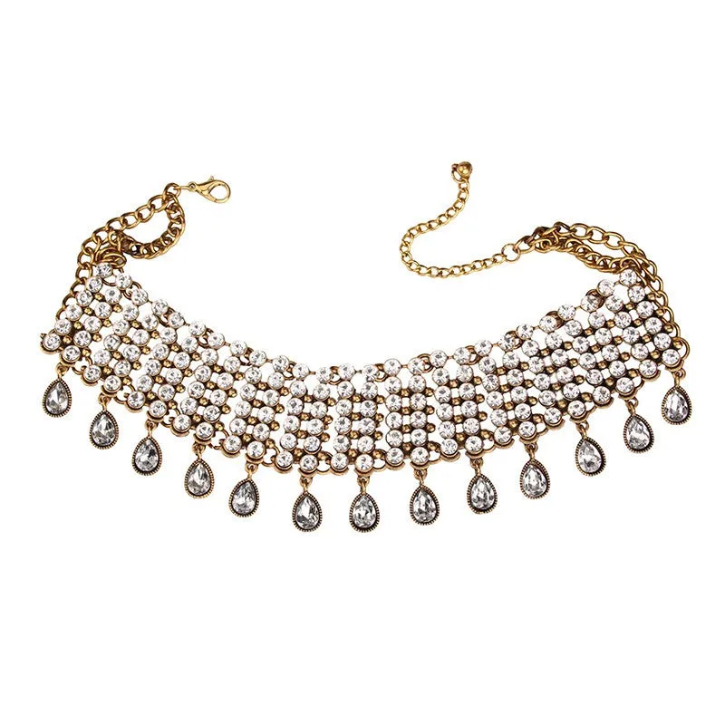 Boho Water Drop Crystal Choker