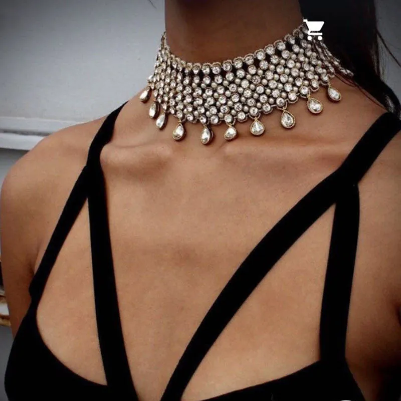 Boho Water Drop Crystal Choker