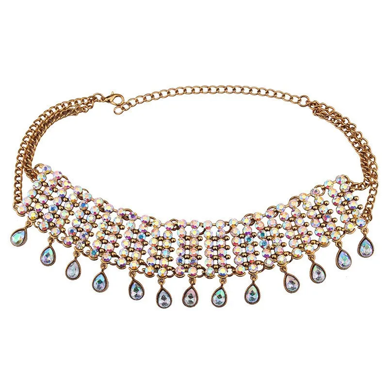 Boho Water Drop Crystal Choker