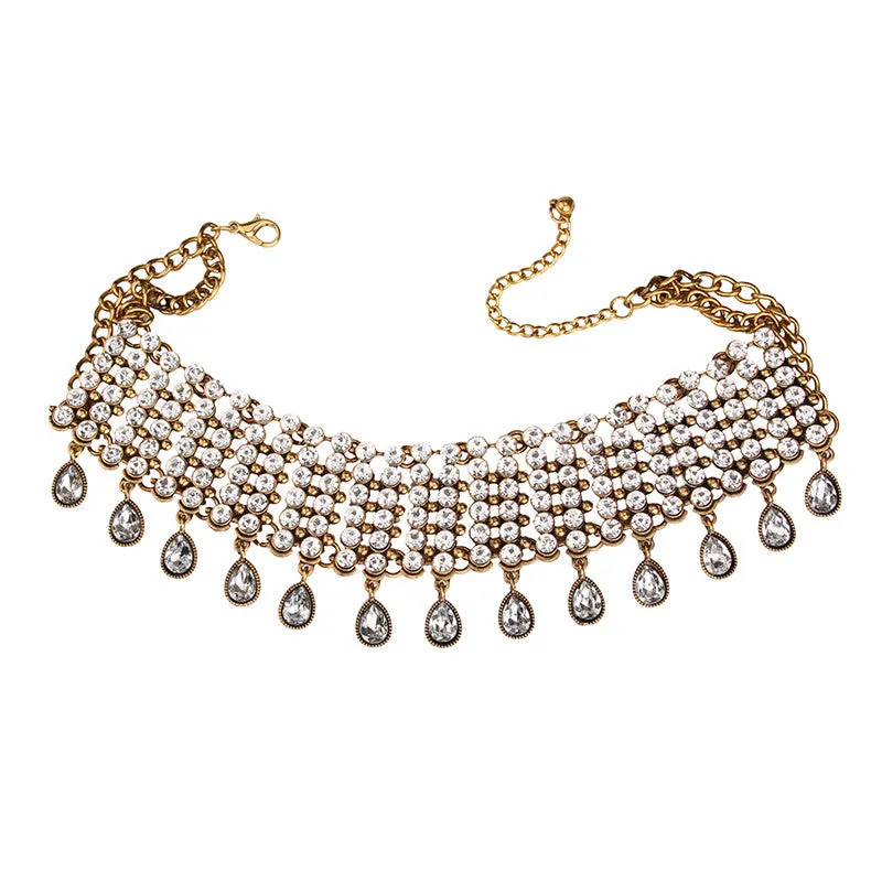Boho Water Drop Crystal Choker