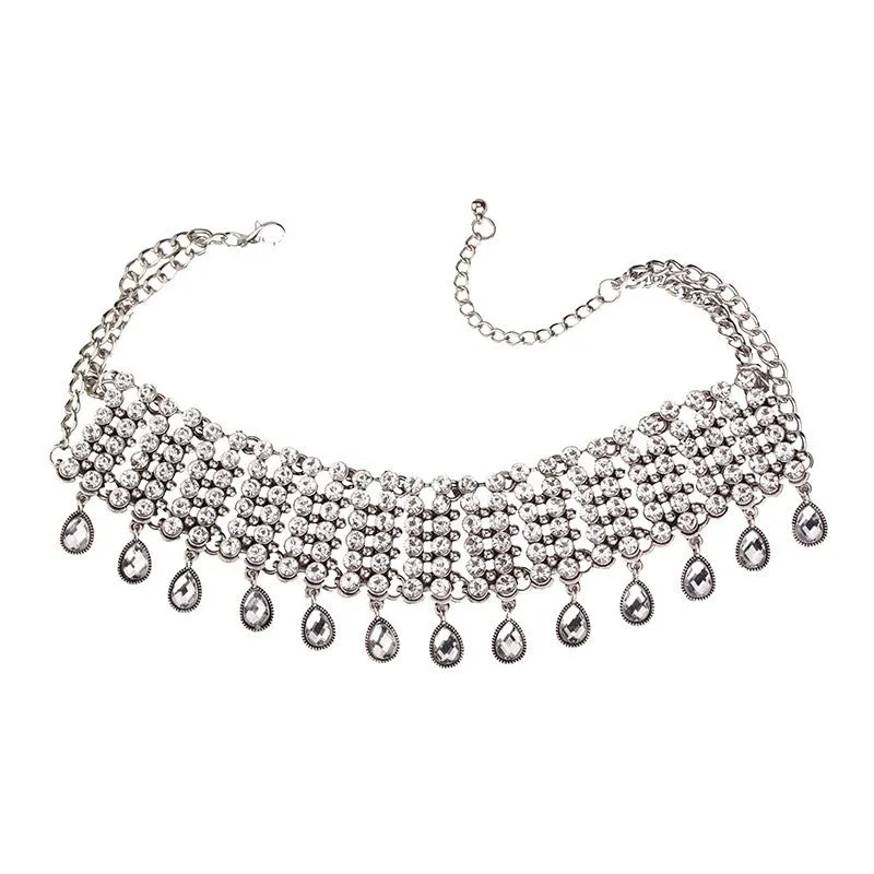 Boho Water Drop Crystal Choker