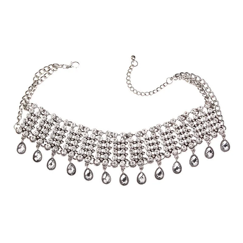 Boho Water Drop Crystal Choker