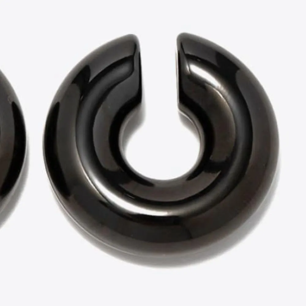 Bold Black Cuff Earrings