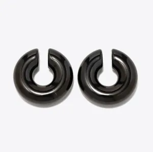 Bold Black Cuff Earrings