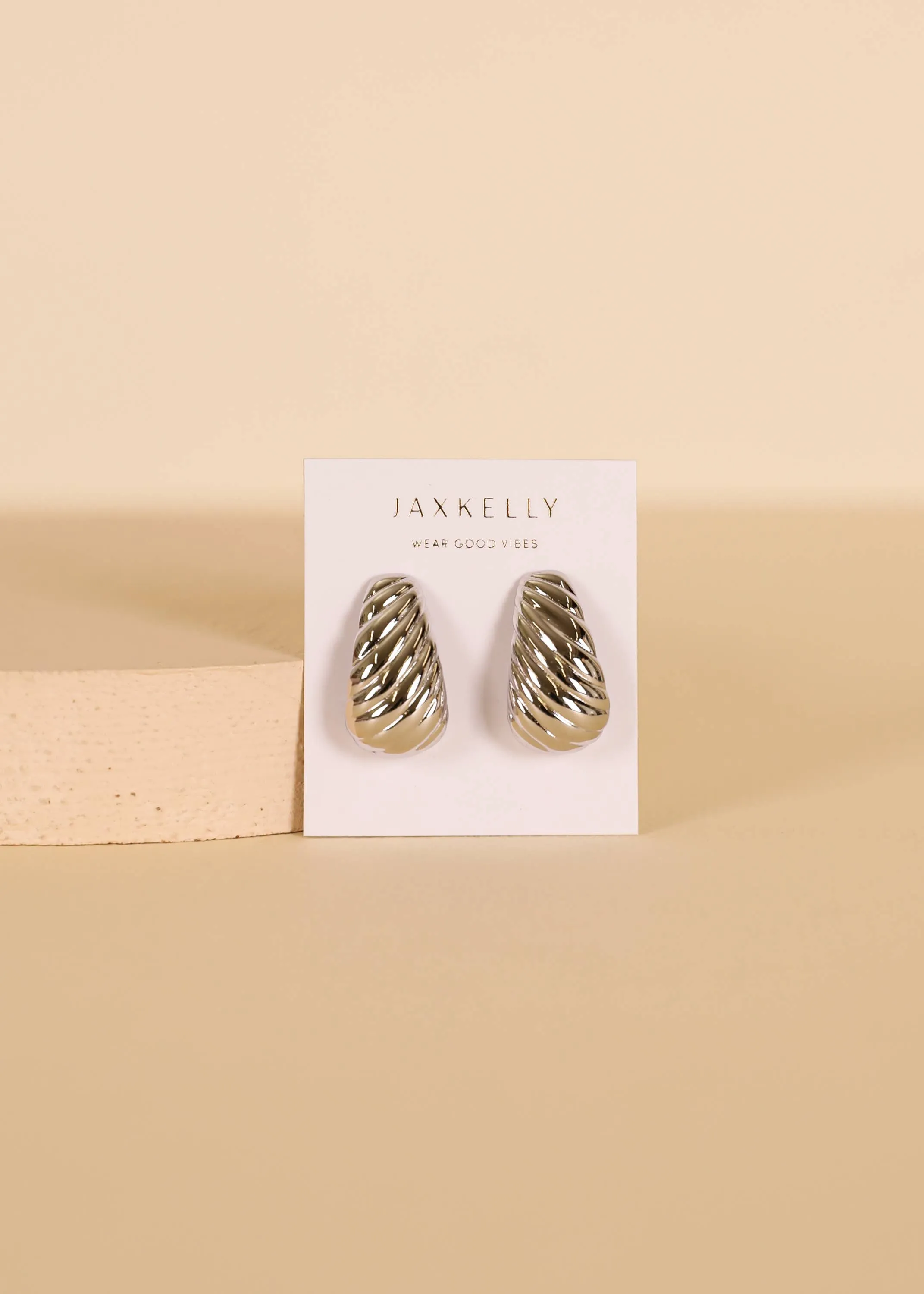 Bold Swirl Earring by JaxKelly | Silver