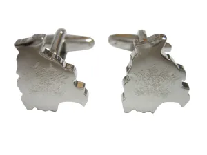 Bolivia Map Shape and Flag Design Cufflinks