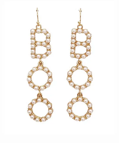 Boo With Pearls Halloween Earrings