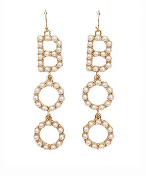 Boo With Pearls Halloween Earrings