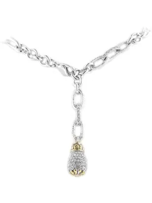 Briolette Adjustable Pavé Single Drop Necklace