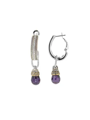 Briolette CZ Hoop / Drop Earrings