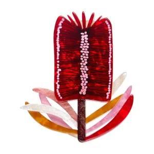 Burgundy Brush Brooch