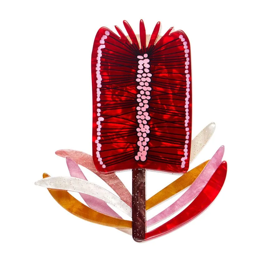 Burgundy Brush Brooch