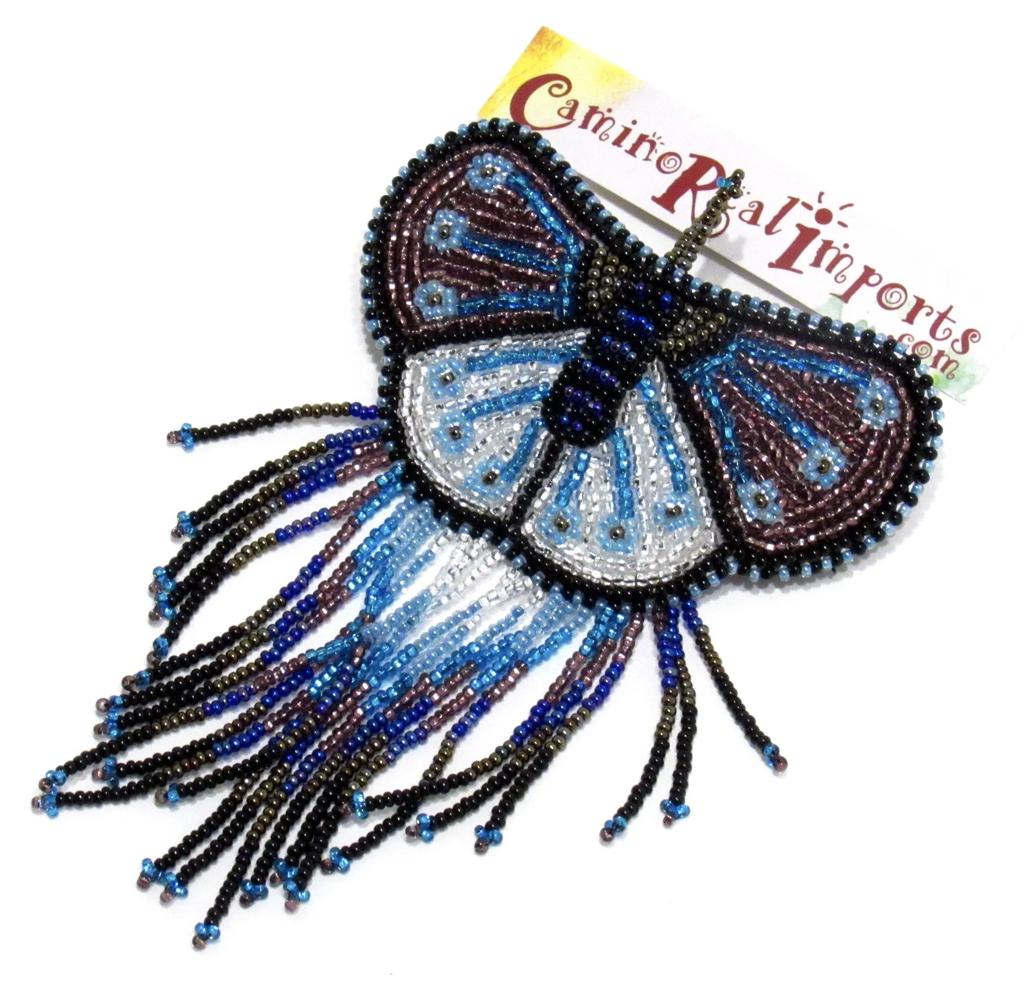 BUTTERFLY BEADED HAIR BARRETTE GHB010