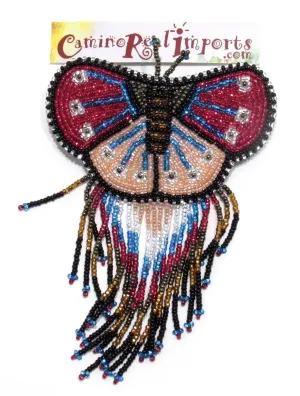 BUTTERFLY BEADED HAIR BARRETTE GHB016
