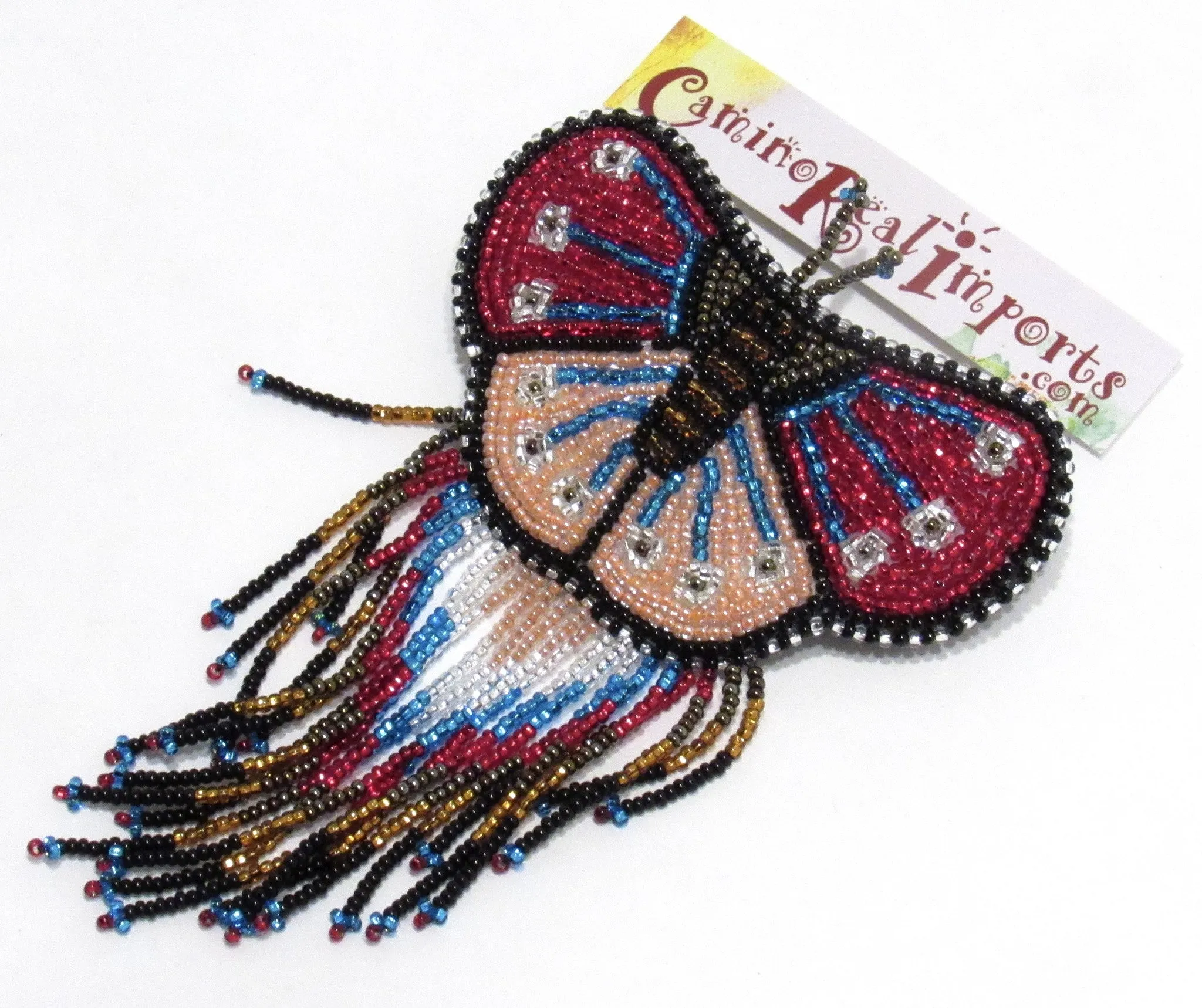 BUTTERFLY BEADED HAIR BARRETTE GHB016