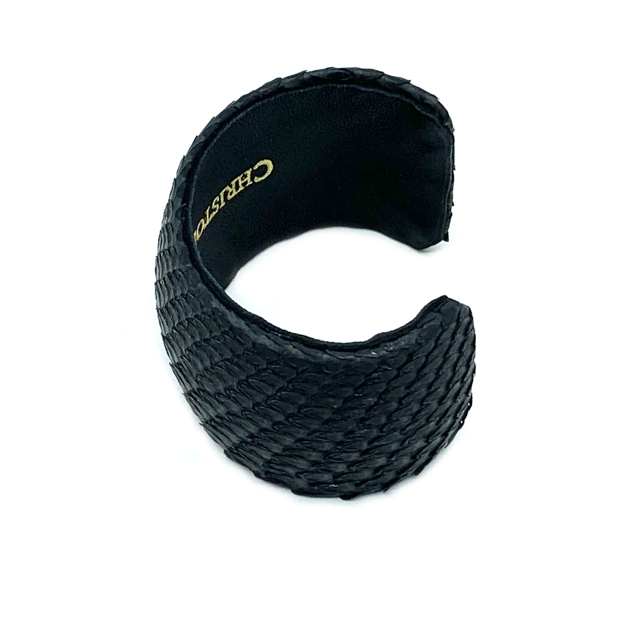 CA Christopher Augmon Matte Black Python 1 ½” Cuff