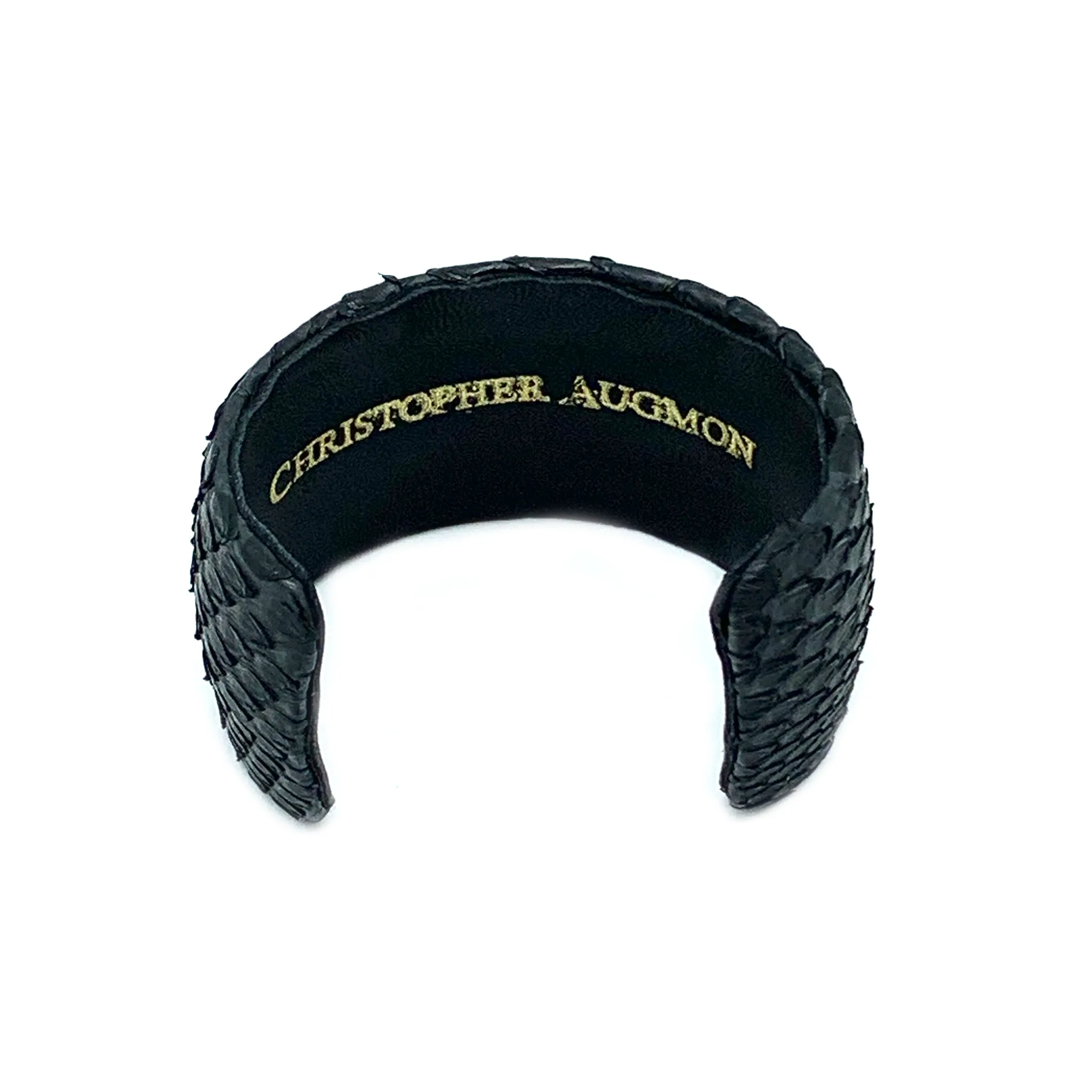 CA Christopher Augmon Matte Black Python 1 ½” Cuff