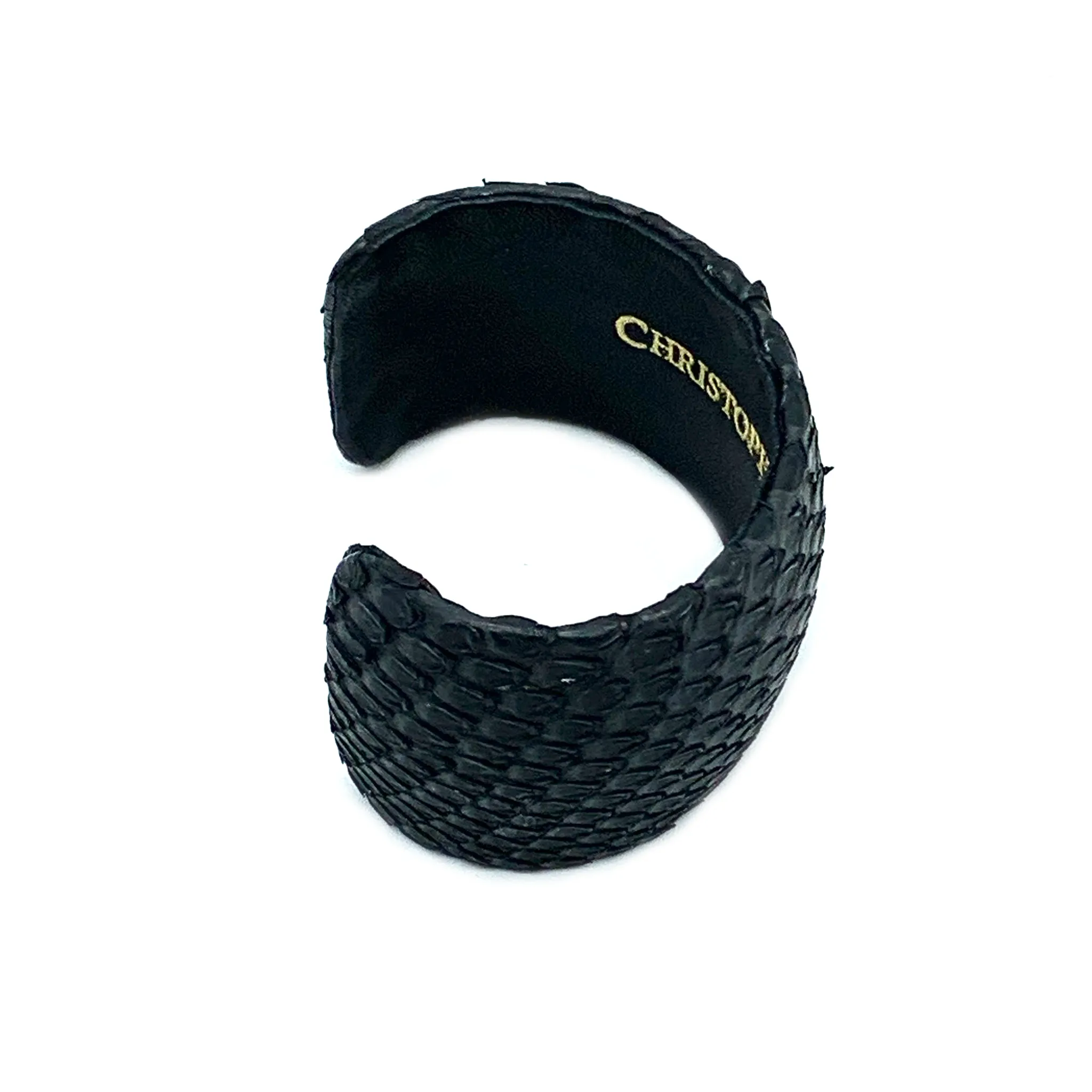 CA Christopher Augmon Matte Black Python 1 ½” Cuff