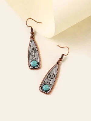 Cactus Décor Drop Earrings Multicolor
