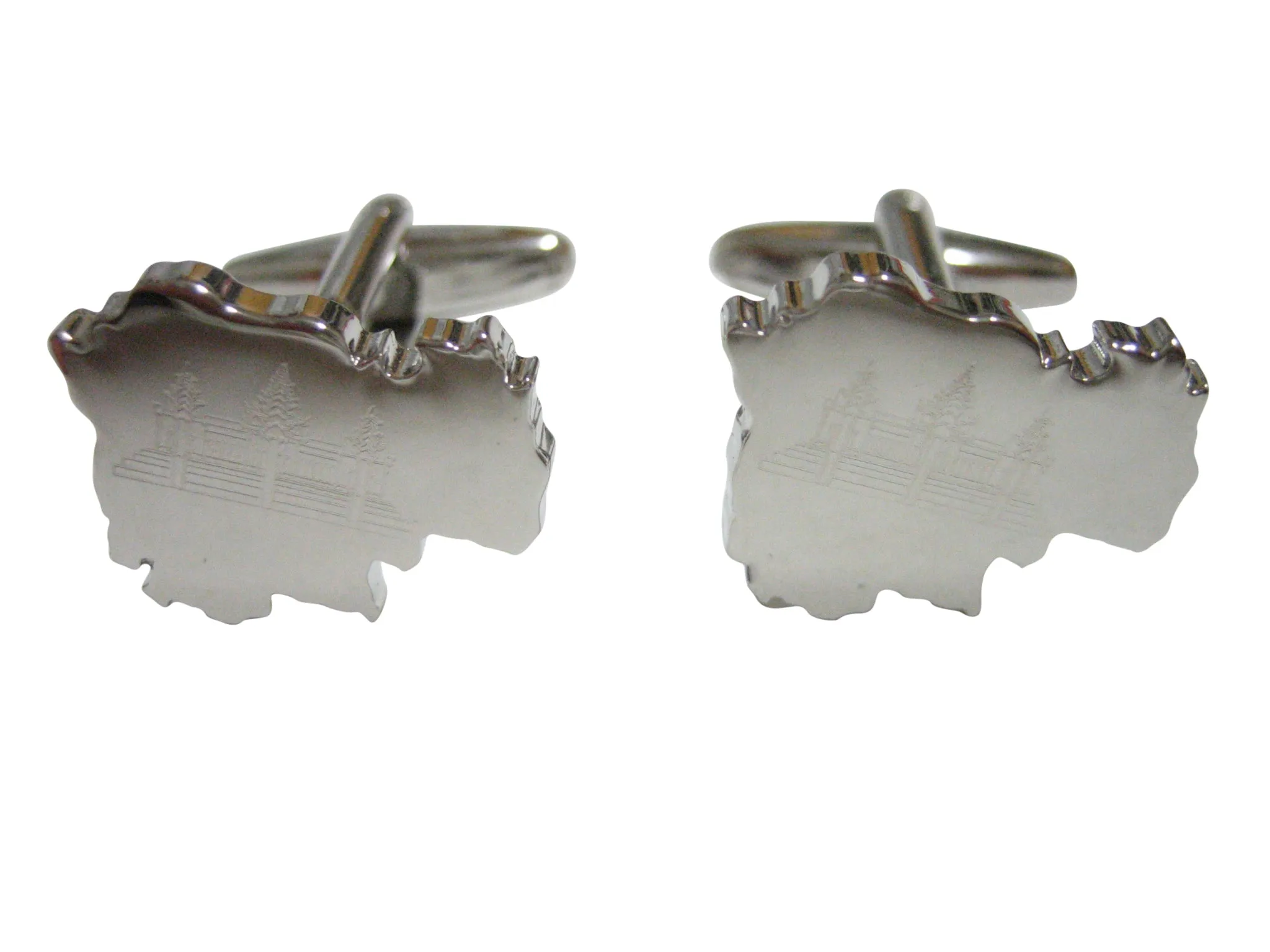 Cambodia Map Shape and Flag Design Cufflinks