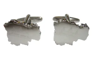 Cambodia Map Shape and Flag Design Cufflinks