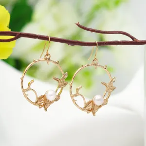 Carnation Artistic Floral Drop Earrings