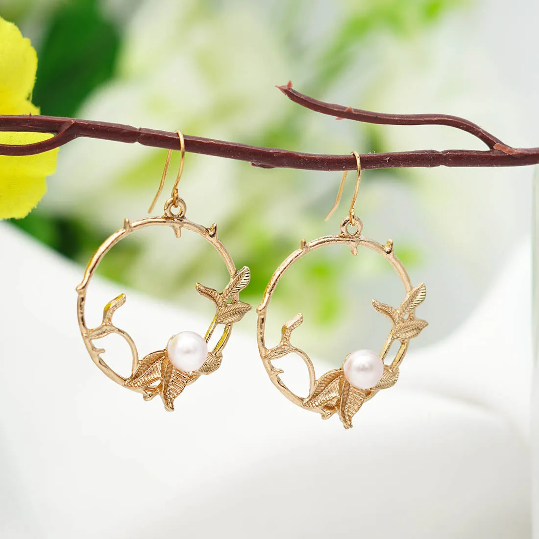 Carnation Artistic Floral Drop Earrings