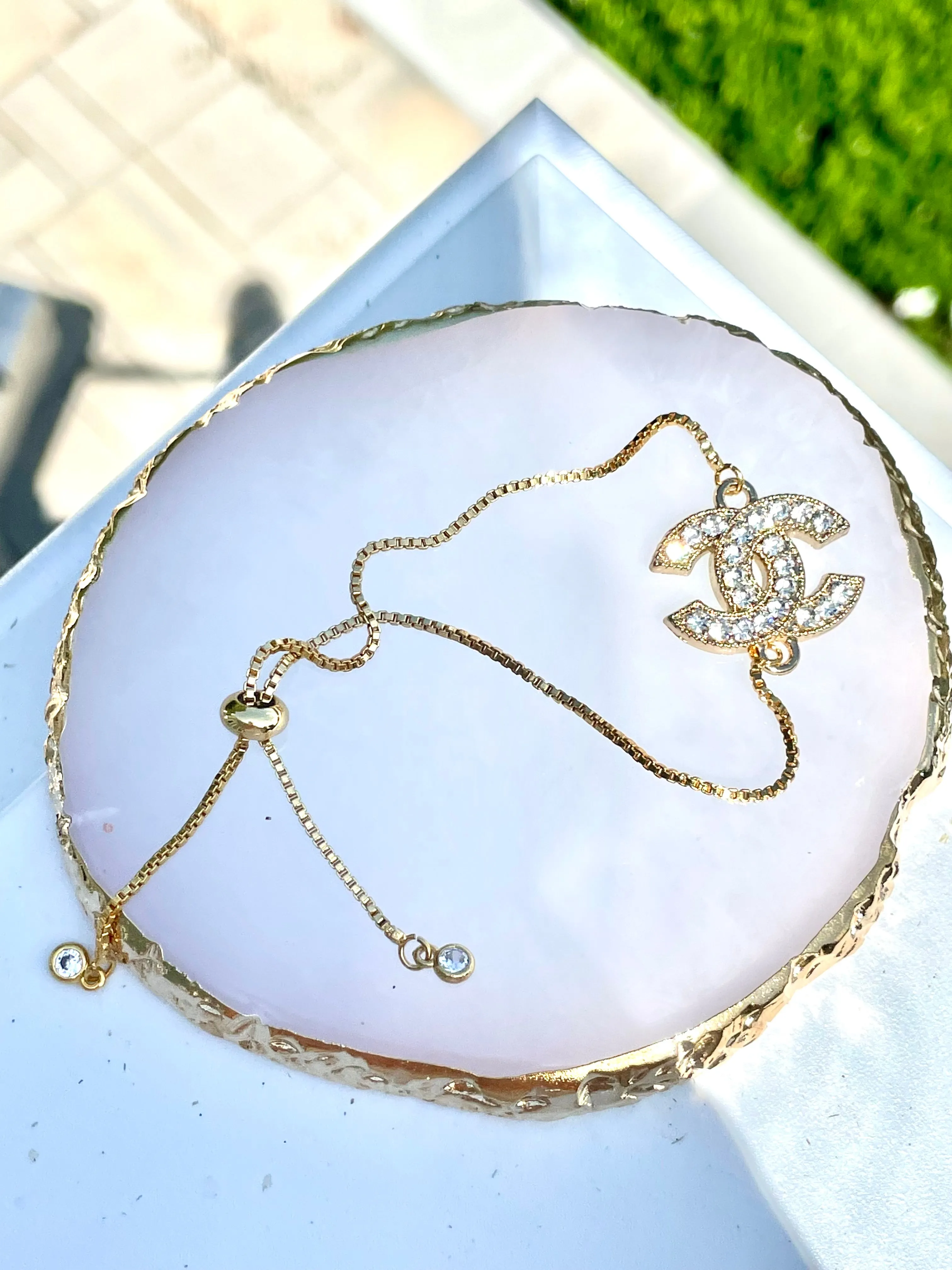CC Crystal Adjustable Bracelet